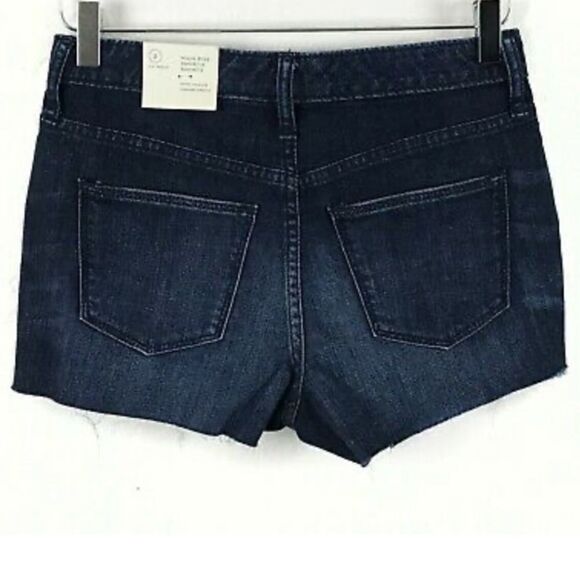 Nwt DARK DENIM HIGH RISE SHORTIE SHORTS - Picture 2 of 7